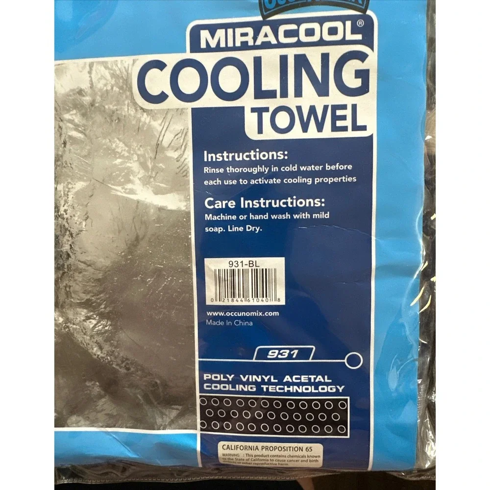 OccuNomix MiraCool Cooling Towel UPF‎ 50+ Sun Protection - 2 Pack